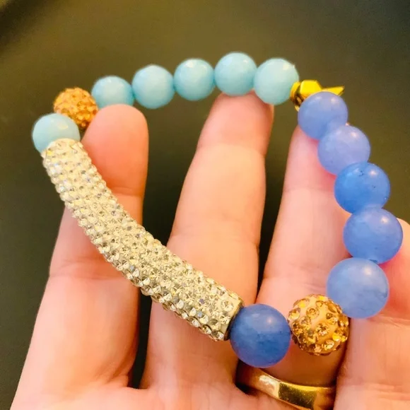 Erimish BRACELETS Exquisite Crystal Pave Bar STRETCH Bracelet NEW CONDITION - Picture 7 of 8